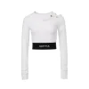 Cottia Monogram Hollow Out Logo Top White