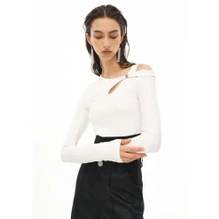 Cottia Monogram Hollow Out Logo Top White