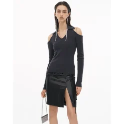 Cottia V-Neck Hollow Cutting Knit Top