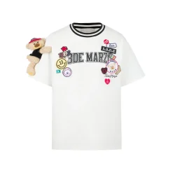 13De Marzo Badge Knit Collar T-Shirt White