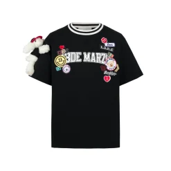 13De Marzo Badge Knit Collar T-Shirt Black