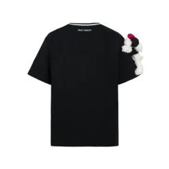 13De Marzo Badge Knit Collar T-Shirt Black