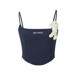 13De Marzo Base Knit Camisole Vest Navy Blue