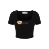 13De Marzo Basic Square Neck Slim-Fit Crop Top Black