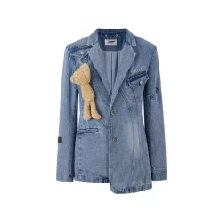 13De Marzo Bear Curved Denim Suit