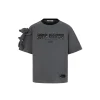 13De Marzo Bear Denim Rivet T-Shirt Washed Black