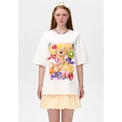 13De Marzo Bear Fruit Printed T-Shirt White