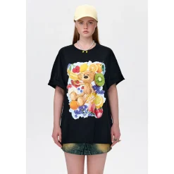 13De Marzo Bear Fruit Printed T-Shirt Black