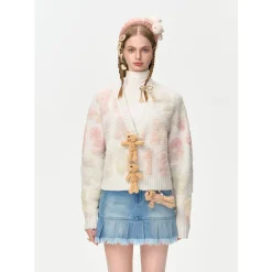 13De Marzo Bear Gradient Logo Cardigan