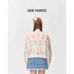 13De Marzo Bear Gradient Logo Cardigan