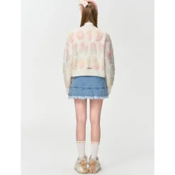 13De Marzo Bear Gradient Logo Cardigan