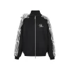 13De Marzo Bear Lace Applique Zip Up Casual Jacket Black