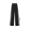 13De Marzo Bear Lace Patchwork Sweat Pants Black