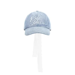 13De Marzo Bear Lace Washed Denim Cap Blue
