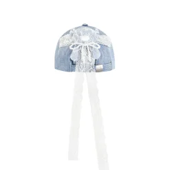 13De Marzo Bear Lace Washed Denim Cap Blue