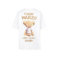 13De Marzo Bear Painting Pocket T-Shirt White