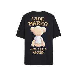13De Marzo Bear Painting Pocket T-Shirt Black