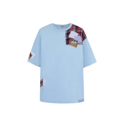 13De Marzo Bear Patch Suture Denim Tee Blue