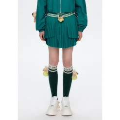 13De Marzo Bear Tennis Sports Pleated Skirt Green