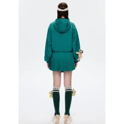 13De Marzo Bear Tennis Sports Pleated Skirt Green
