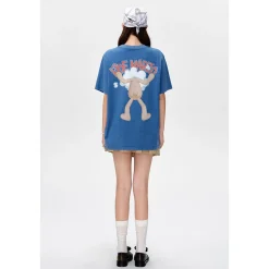 13De Marzo Bear Through Printed T-Shirt Dark Blue