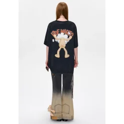 13De Marzo Bear Through Printed T-Shirt Black