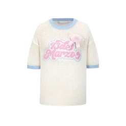 13De Marzo Color Blocked Logo Hollow Out Knit Top