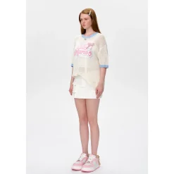 13De Marzo Color Blocked Logo Hollow Out Knit Top
