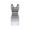 13De Marzo Color Blocked Striped Hollow Out Slim Dress Black