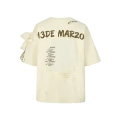 13De Marzo Destroyed Back Logo T-Shirt Beige