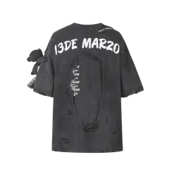 13De Marzo Destroyed Back Logo T-Shirt Black