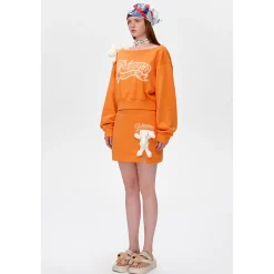 13De Marzo Dooozoo Off Shoulder Short Sweater Orange