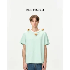 13De Marzo Doozoo Collar Embroidered Logo T-Shirt Green