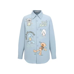 13De Marzo Doozoo Colored Graffiti Shirt Coat Blue