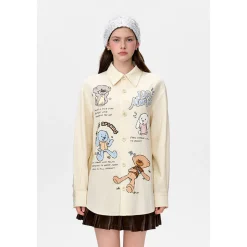 13De Marzo Doozoo Colored Graffiti Shirt Coat Yellow
