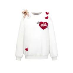 13De Marzo Doozoo Cupid Heart Round-Neck Sweater White
