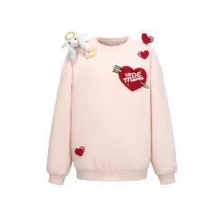 13De Marzo Doozoo Cupid Heart Round-Neck Sweater Pink