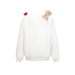 13De Marzo Doozoo Cupid Heart Round-Neck Sweater White