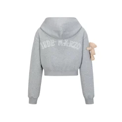 13De Marzo Doozoo Embroidery Logo Short Hoodie Gray