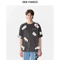 13De Marzo Doozoo Heart Luminous Tee Dark Grey