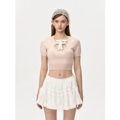 13De Marzo Doozoo Hollow Out Knit Top Pink