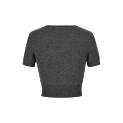 13De Marzo Doozoo Hollow Out Knit Top Dark Gray