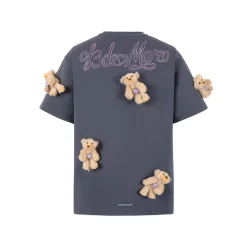 13De Marzo Doozoo Rhinestone Mini Bears T-Shirt Grey