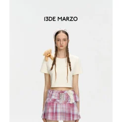 13De Marzo Doozoo Shoulder Bear Top Beige