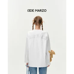 13De Marzo Doozoo Sleeve Bear L/S T-Shirt White