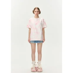 13De Marzo Doozoo Tie-dye Gradient T-Shirt Light Pink