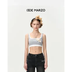13De Marzo Fake-2-Piece Tank Top Grey