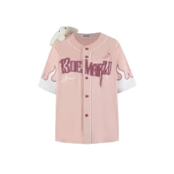 13De Marzo Flame Baseball Shirt Pink