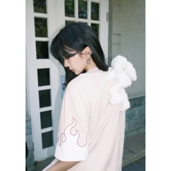 13De Marzo Flame Baseball Shirt Pink