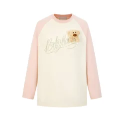 13De Marzo Gradient Bear Logo L/S Raglan T-Shirt Pink